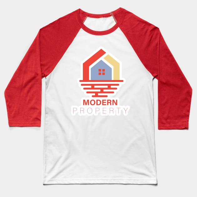 Abstract Wave and House Home Sticker logo design. Creative Modern Beach property sticker design icon. Baseball T-Shirt by AlviStudio